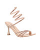 Immagine di MISS GLOBO - Sandalo a spirale champagne in strass con punta quadrata, tacco 8CM