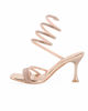Immagine di MISS GLOBO - Sandalo a spirale champagne in strass con punta quadrata, tacco 8CM