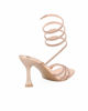 Immagine di MISS GLOBO - Sandalo a spirale champagne in strass con punta quadrata, tacco 8CM