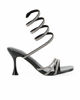 Immagine di MISS GLOBO - Sandalo a spirale nero in strass con punta quadrata, tacco 8CM
