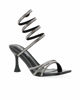 Immagine di MISS GLOBO - Sandalo a spirale nero in strass con punta quadrata, tacco 8CM