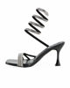Immagine di MISS GLOBO - Sandalo a spirale nero in strass con punta quadrata, tacco 8CM