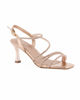 Immagine di MISS GLOBO - Sandalo champagne con cinturini in strass, tacco 7CM