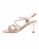 Immagine di MISS GLOBO - Sandalo champagne con cinturini in strass, tacco 7CM
