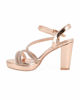 Immagine di MISS GLOBO - Sandalo champagne con cinturini imbottiti in strass, tacco 9CM