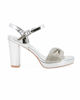 Immagine di MISS GLOBO - Sandalo argento con nodo in strass, tacco 9CM