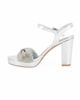 Immagine di MISS GLOBO - Sandalo argento con nodo in strass, tacco 9CM