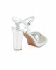 Immagine di MISS GLOBO - Sandalo argento con nodo in strass, tacco 9CM