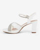 Immagine di MISS GLOBO - Sandalo bianco con cinturini in strass, tacco 7,5CM