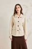 Immagine di BACHATA - Giacca scamosciata beige da donna con tasche