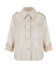 Immagine di BACHATA - Giacca a camicia scamosciata beige da donna con tasche