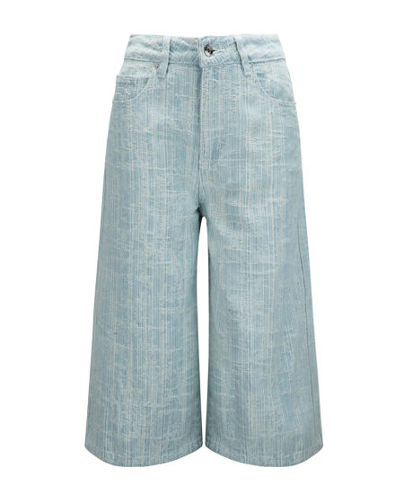 Immagine di BACHATA - Bermuda blu jeans finto strappato
