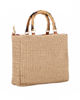 Immagine di BORSA PAGLIA RICAMI FLOREALI MAN.BAMBOO