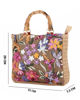 Immagine di BORSA PAGLIA RICAMI FLOREALI MAN.BAMBOO