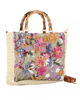 Immagine di BORSA PAGLIA RICAMI FLOREALI MAN.BAMBOO