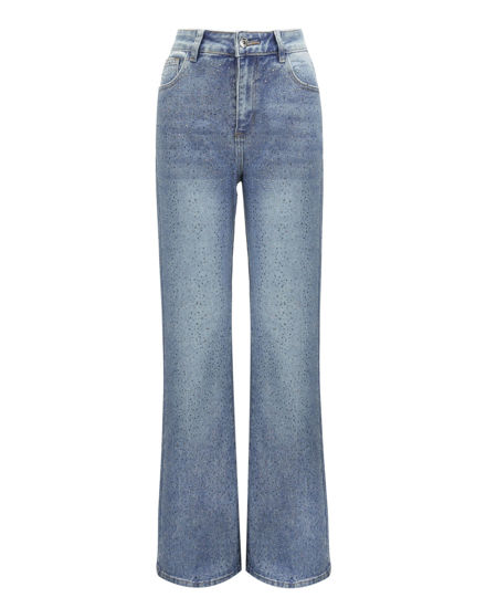 Immagine di BACHATA - Jeans chiaro wide leg con strass