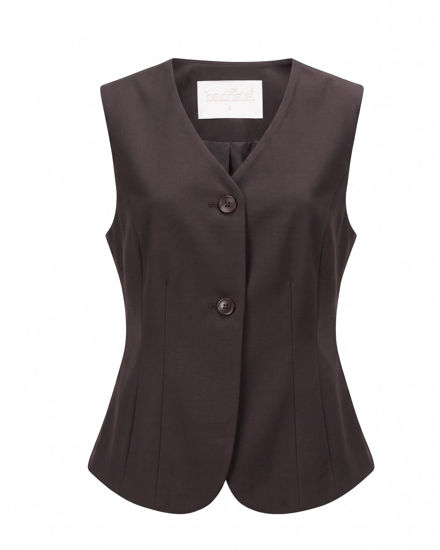 Immagine di BACHATA - Gilet marrone con bottoni