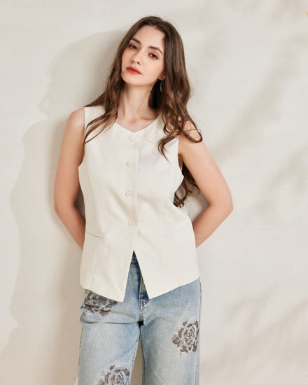 Immagine di BACHATA - Gilet biancio con bottoni