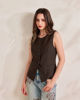 Immagine di BACHATA - Gilet marrone con bottoni