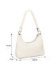 Immagine di RIFLE - Borsa a spalla animalier beige con manico intrecciato, tracolla removibile