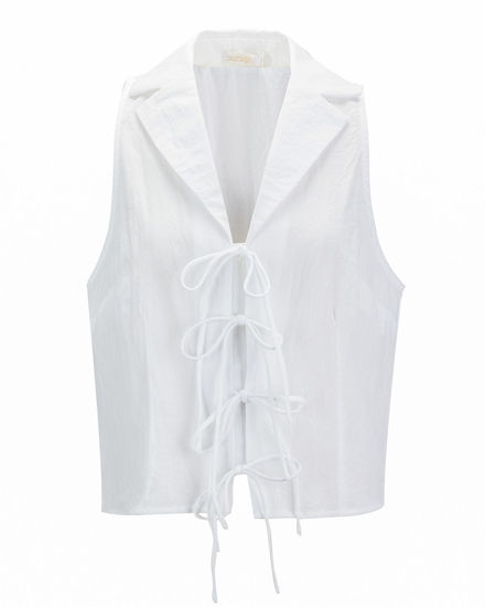 Immagine di BACHATA - Camicia senza maniche bianca da donna