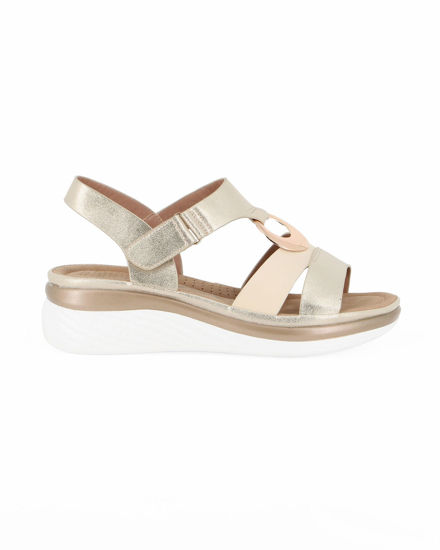 Immagine di MISS GLOBO - Sandalo beige con strappo e sottopiede in memory soft