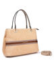 Immagine di NARDINI - Borsa due manici beige in paglia con tre scomparti interni, tracolla removibile