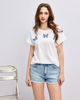 Immagine di BACHATA - Tshirt manica corta bianca con decorazione di farfalle