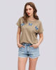 Immagine di BACHATA - Tshirt manica corta beige con decorazione di farfalle