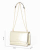 Immagine di CORTINA POLO STYLE - Borsa oro platino tracolla catena con borchiette sulla patta