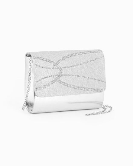 Immagine di DIVAS - Borsa pochette argento elegante da cerimonia