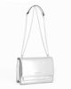 Immagine di CORTINA POLO STYLE - Borsa argento tracolla catena con borchiette sulla patta