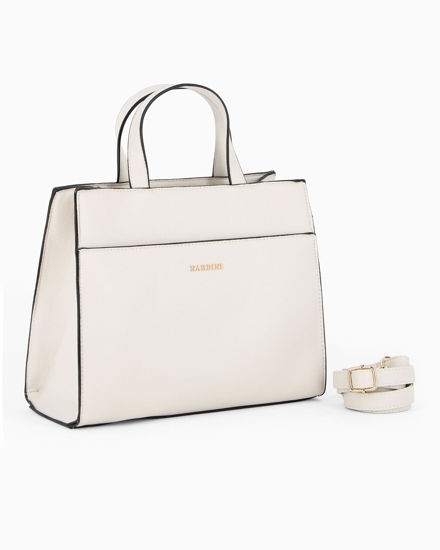 Immagine di RIFLE - Borsa a mano beige con tasca frontale e tracolla removibile