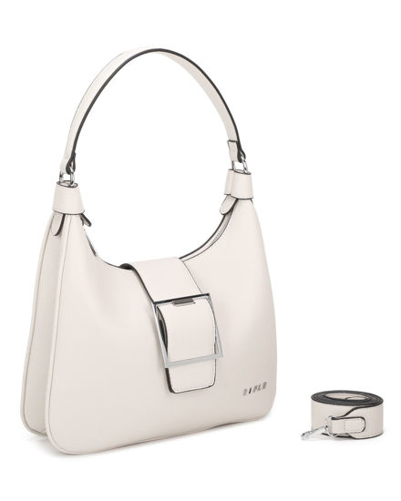 Immagine di RIFLE - Borsa hobo bag beige con fibbia