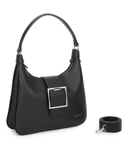 Immagine di RIFLE - Borsa hobo bag nera con fibbia