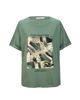 Immagine di BACHATA - Tshirt manica corta verde militare con scritta e stampa