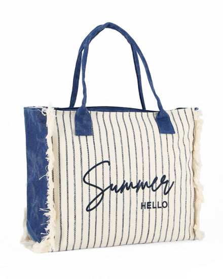 Immagine di BORSA MARE RIGHE VERT.SCRIT.SUMMER HELLO