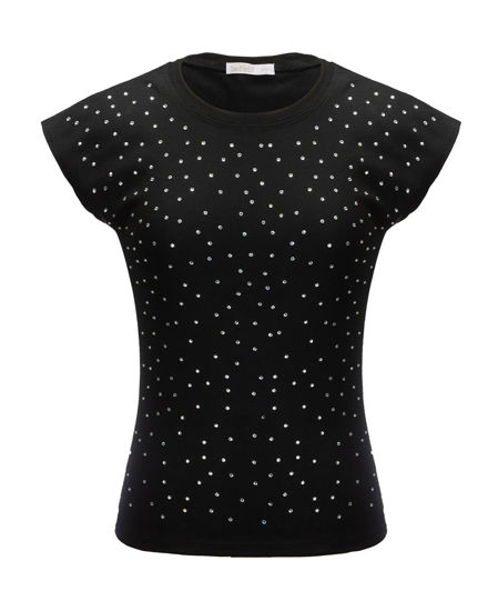 Immagine di BACHATA - Tshirt a manica corta con strass