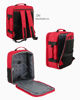 Immagine di JAGUAR - TROLLEY ROSSO IN TESSUTO CON DOPPIA TASCA FRONTALE, COMBINAZIONE TSA E 4 RUOTE