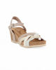Immagine di MISS GLOBO - Sandalo beige con cinturini incrociati, zeppa 5,5CM
