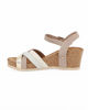 Immagine di MISS GLOBO - Sandalo beige con cinturini incrociati, zeppa 5,5CM