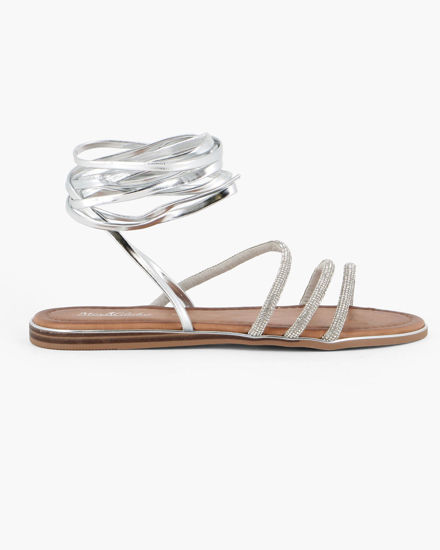 Immagine di MISS GLOBO - Sandalo argento lace-up con cinturini in strass