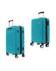Immagine di COVERI COLLECTION - TROLLEY ABS TURCHESE CON QUATTRO RUOTE DOPPIE E RIGHE ORIZZONTALI