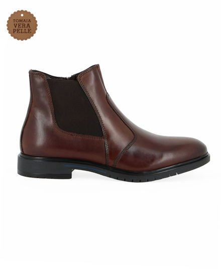 Immagine di CLASS MAN - Beatles marrone in VERA PELLE con zip laterale