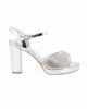 Immagine di MISS GLOBO - Sandalo argento con fascia frontale in strass, tacco 9CM