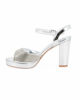 Immagine di MISS GLOBO - Sandalo argento con fascia frontale in strass, tacco 9CM