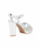 Immagine di MISS GLOBO - Sandalo argento con fascia frontale in strass, tacco 9CM