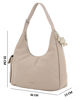 Immagine di DAVID JONES - Borsa hobo a spalla marrone chiaro con tasca laterale