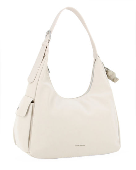 Immagine di DAVID JONES - Borsa hobo a spalla bianco mandorla con tasca laterale