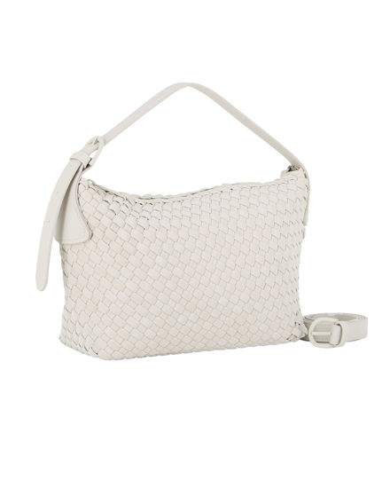 Immagine di DAVID JONES - Borsa bianca intrecciata con manico regolabile